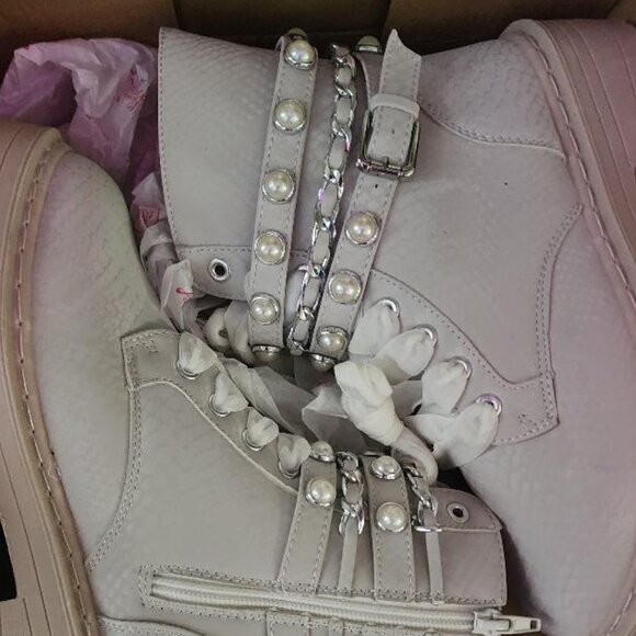 BRAND NEW Sugar Kade Pearl Combat Boots - Size 8 M - Picture 12 of 13